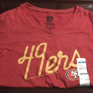 San Francisco 49er’s v-neck T-shirt girls large